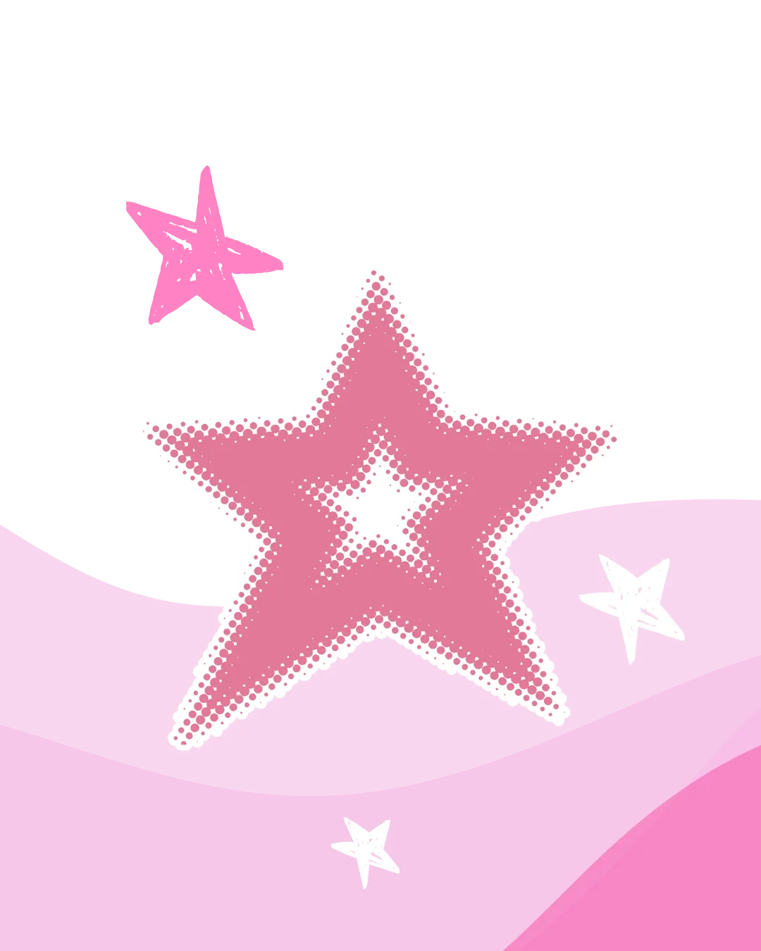 Pink star illustration with sparkles on a black and pink background, representing collecting rewards points.